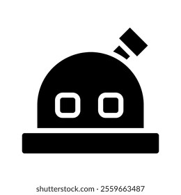 Observatory icon for astronomy and science. Concept of space exploration and observation.