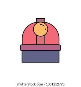 Observatory icon in cartoon style. Space illustration with Observatory in white background. Element for space design. Science space object.