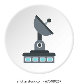 Observatory icon in flat circle isolated vector illustration for web