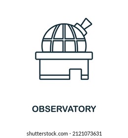 Observatory icon. Line element from space collection. Linear Observatory icon sign for web design, infographics and more.
