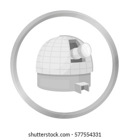 Observatory icon in monochrome style isolated on white background. Space symbol stock vector illustration.
