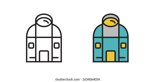 Observatory icon on white background. Linear symbol. Vector illustration.