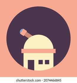 
Observatory Icon in Retro and Vintage Color Style.