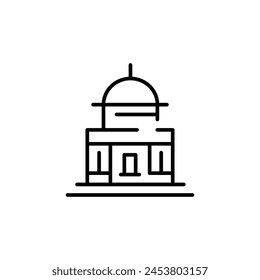 Observatory icon. Simple illustration of an observatory, symbolizing space research and celestial observation. Vector illustration