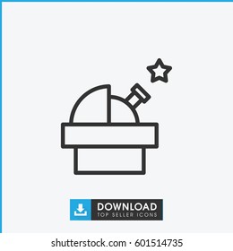 observatory icon. simple outline observatory vector icon. on white background.