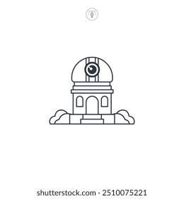 Ilustración vectorial del símbolo del icono del observatorio aislada en el fondo blanco
