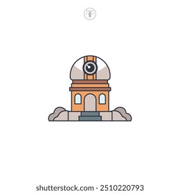 Observatorsymbol, Vektorgrafik einzeln auf weißem Hintergrund