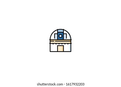 Observatory icon in trendy flat style isolated on white background vector illustration