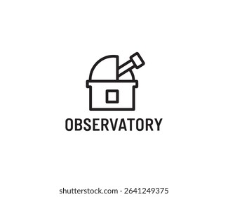 Observatory icon vector art illustration