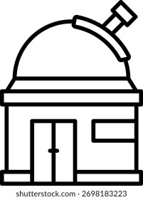Observatory Icon, Vector Outline Style