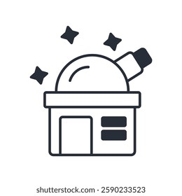 Observatory icon. vector.Editable stroke.linear style sign for use web design,logo.Symbol illustration.