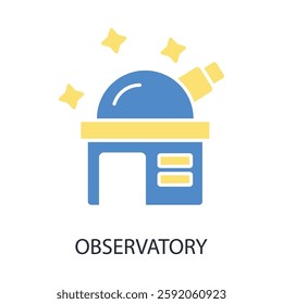 Observatory icon. vector.Editable stroke.linear style sign for use web design,logo.Symbol illustration.
