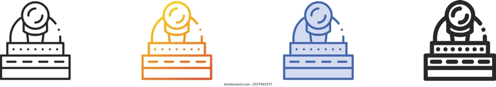 observatory icon.Thin Linear, Gradient, Blue Stroke and bold Style Design Isolated On White Background