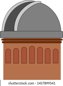Observatorio, ilustración, vector sobre fondo blanco.