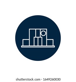 Observatory line block style icon of Space futuristic cosmos outside universe astronomy adventure and exploration theme Vector illustration