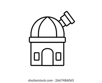 Observatory line icon isolated on white background.