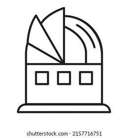 Observatory line icon or observatory simple vector illustration for space icon or logo template