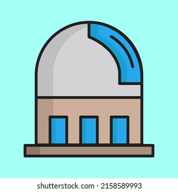 Icono de línea de observación o telescopio ilustración vectorial simple para icono espacial o plantilla de logotipo