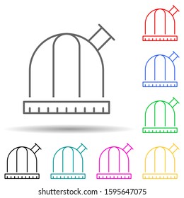 observatory multi color style icon. Simple thin line, outline vector of Scientifics study icons for ui and ux, website or mobile application