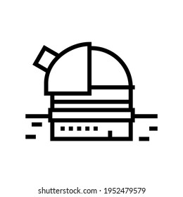 vector de icono de línea observatoria planetario. signo observatorio planetario. símbolo de contorno aislado ilustración negra