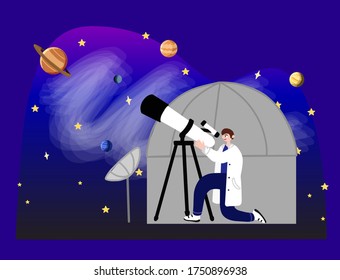 From the observatory, scientists can observe the stars and planets. Astrophysicists through a telescope monitor celestial bodies, their movement and processes in the Milky Way and other galaxies