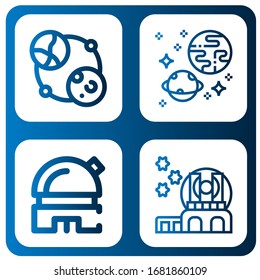 observatory simple icons set. Contains such icons as Astronomy, Universe, Observatory, can be used for web, mobile and logo