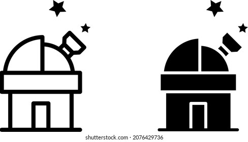 Observatory Telescope Icon , vector illustration