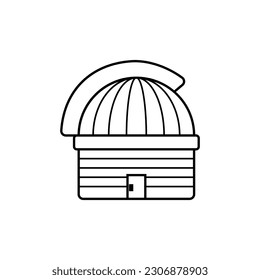 Icono vectorial del telescopio observatorio, logotipo e ilustración