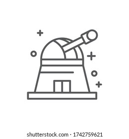 Observatory telescope vector icon symbol isolated on white background