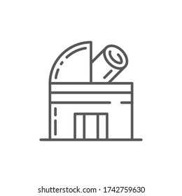 Observatory telescope vector icon symbol isolated on white background