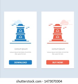 Observatory, Tower, Watchtower  Blue and Red Download and Buy Now web Widget Card Template