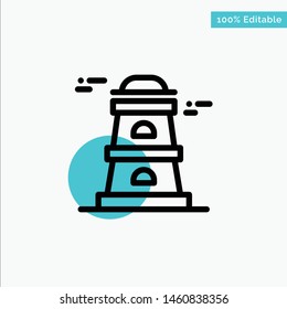 Observatory, Tower, Watchtower turquoise highlight circle point Vector icon. Vector Icon Template background svg