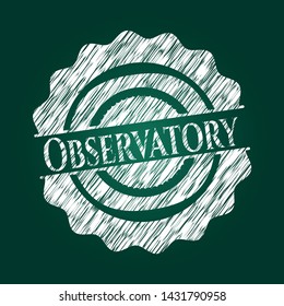 Observatory written on a chalkboard. Vector Illustration. Detailed.