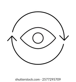 Observe Activity Icon – Eye in a Cycle Representing AI-Powered Monitoring and Surveillance