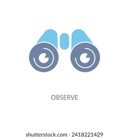 observe concept line icon. Simple element illustration. observe concept outline symbol design.