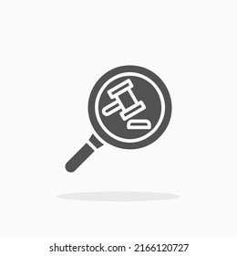 Observe With Gavel glyph icon. Can be used for digital product, presentation, print design and more.