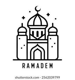 Observe the most recent Ramadan Mubarak. The majority of art is on a white background.