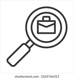 Observe Work Icon Vector Illustration Outline Style