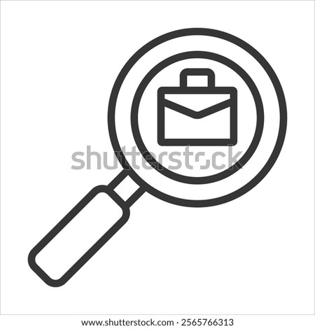 Observe Work Icon Vector Illustration Outline Style