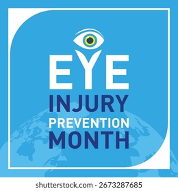 Observado cada año durante octubre, Ilustración vectorial del mes de prevención de lesiones oculares