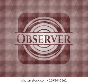 Beobachterrotes, nahtloses Abzeichen mit geometrischem Muster.