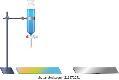 Observing the color change by distilling the blue liquid on 2 different backgrounds