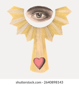 Observing eye master mason's chart, vintage vector element.
