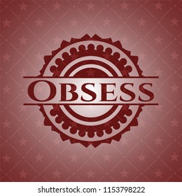 Obsess retro red emblem
