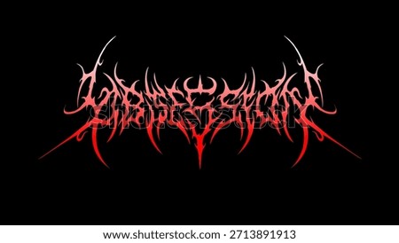 Obsession lettering typography vector in symmetrical shapes dark death metal style for streetwear, t-shirt print apparel, sticker, poster, band name logo and more