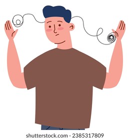 desorden obsesivo compulsivo ilustración aislada