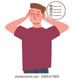 obsessive compulsive disorder man illustration