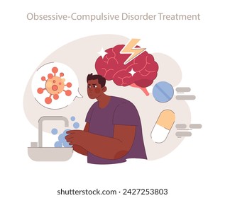 Obsessive-Compulsive Disorder Treatment concept. Addressing anxiety with structured support. Empowering individuals towards mental balance.