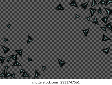 Vector transparente de fondo de cristal obsidiano. El futuro triangular negro Jet. Ilustración del concepto de triángulo. Tarjeta de cubierta azul de neón.