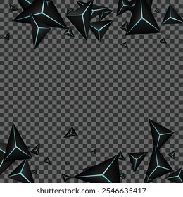 Vetor Transparente De Fundo Da Faceta Obsidiana. Tecnologia Triangular Onyx. Fundo da tampa do triângulo. Ilustração de brilho de néon azul.